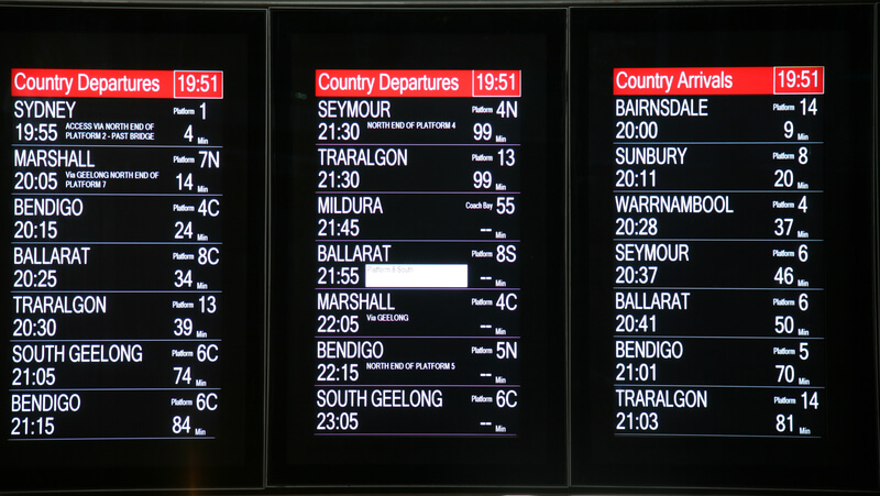 Transit Scheduling: Destination Board Melbourne