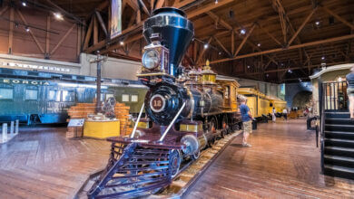 Historic locomotive displayed at the California State Railroad Museum
