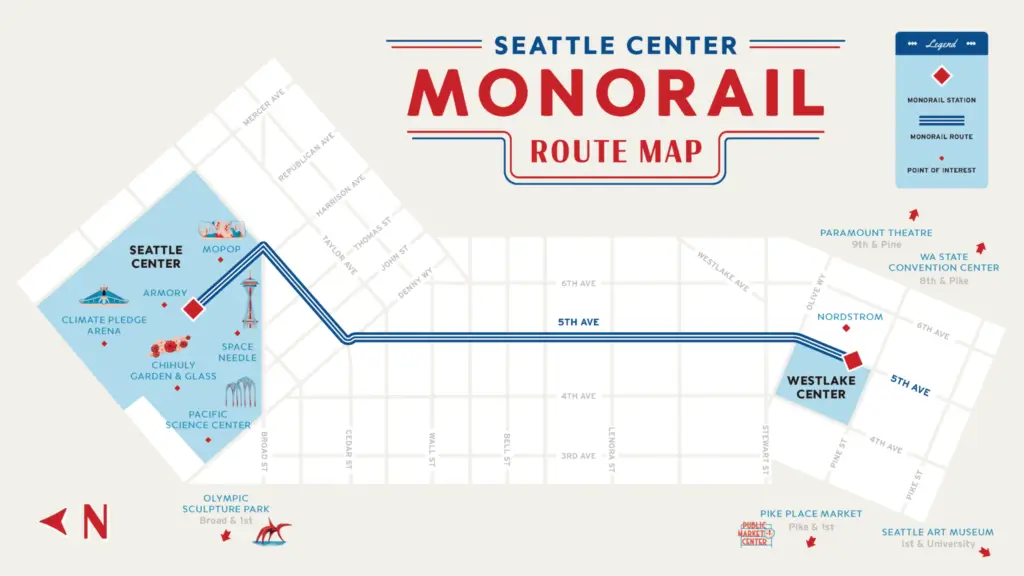 Monorail Route Seattle Map