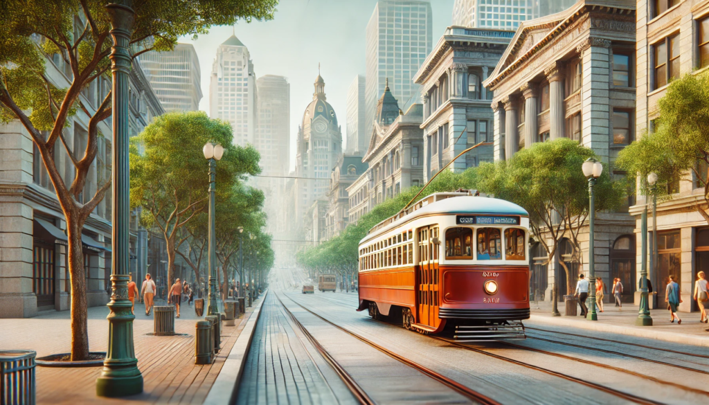 Trolley System in a Historic Urban Area.